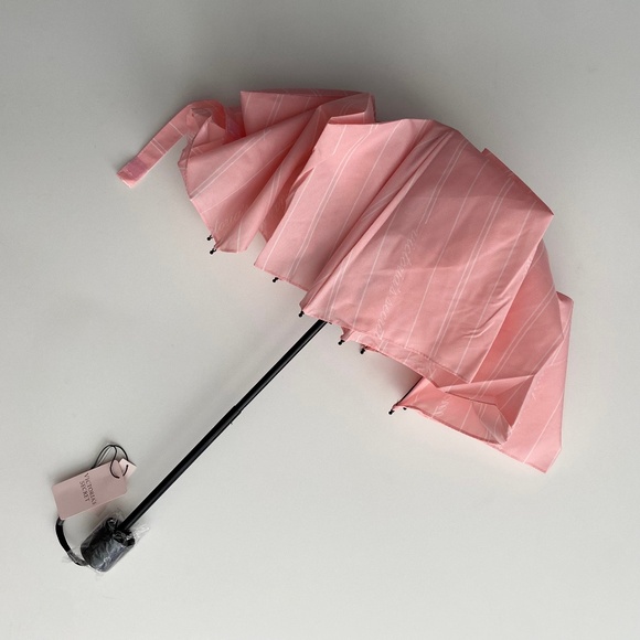 Victoria's Secret Nwt Pink w/ White Logo Compact Umbrella - Picture 1 of 7